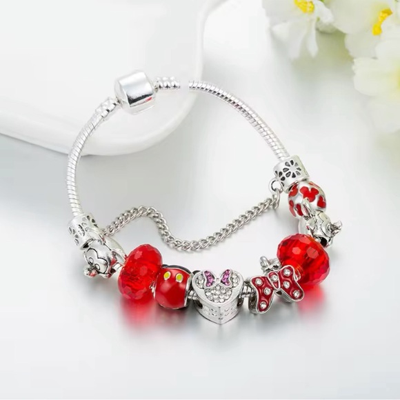 MINNIE Crystal Bow CHARMS BRACELET with Free Gift Box - Picture 9 of 10